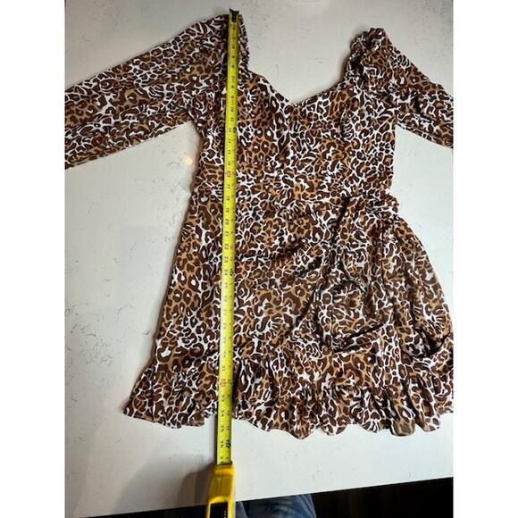 Lilly Pulitzer New Lila Cheetah Print Long Sleeve Mini Dress Size 14 - Picture 13 of 15